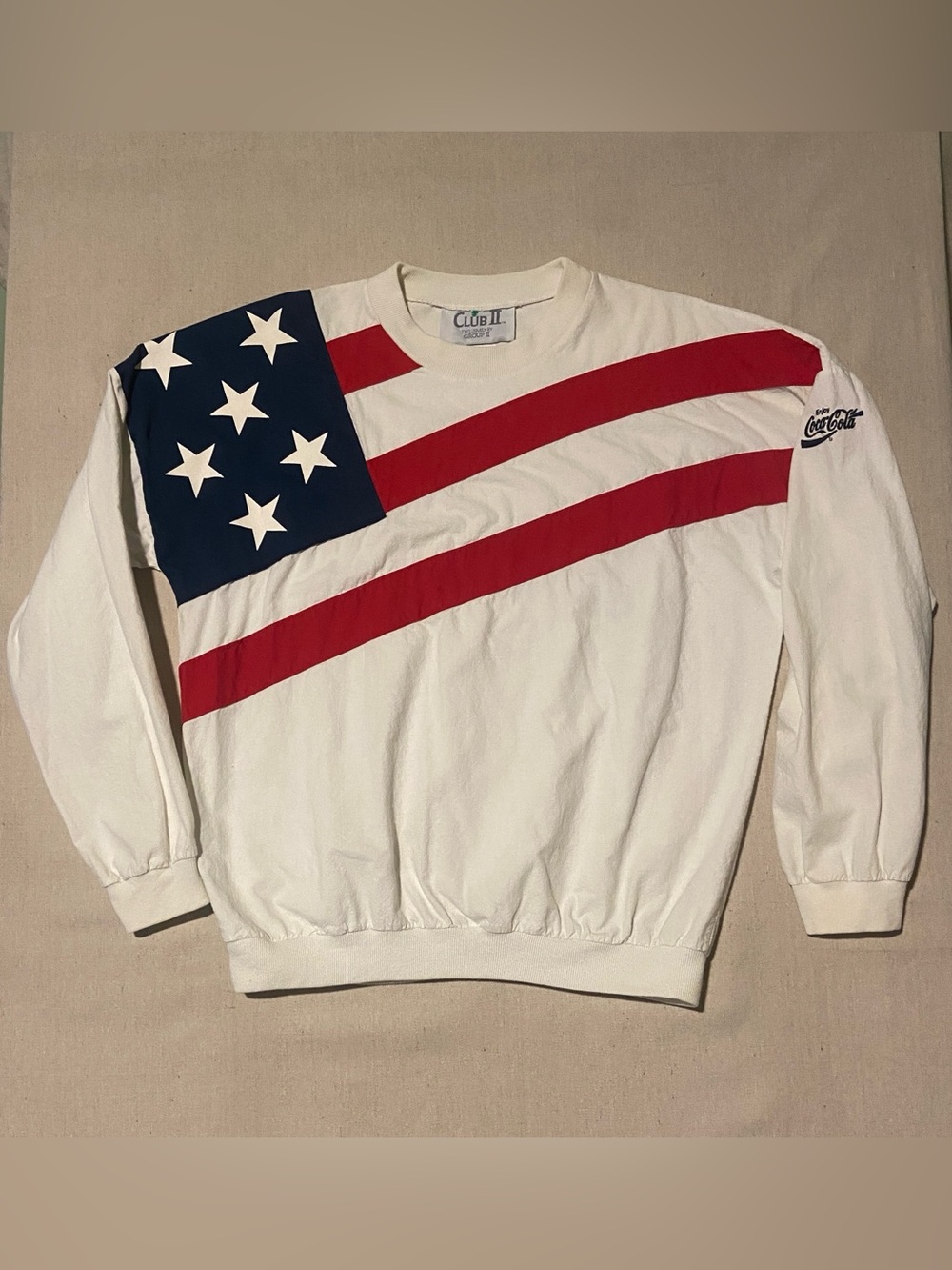 80s Coca-Cola American Flag Long Sleeve Shirt